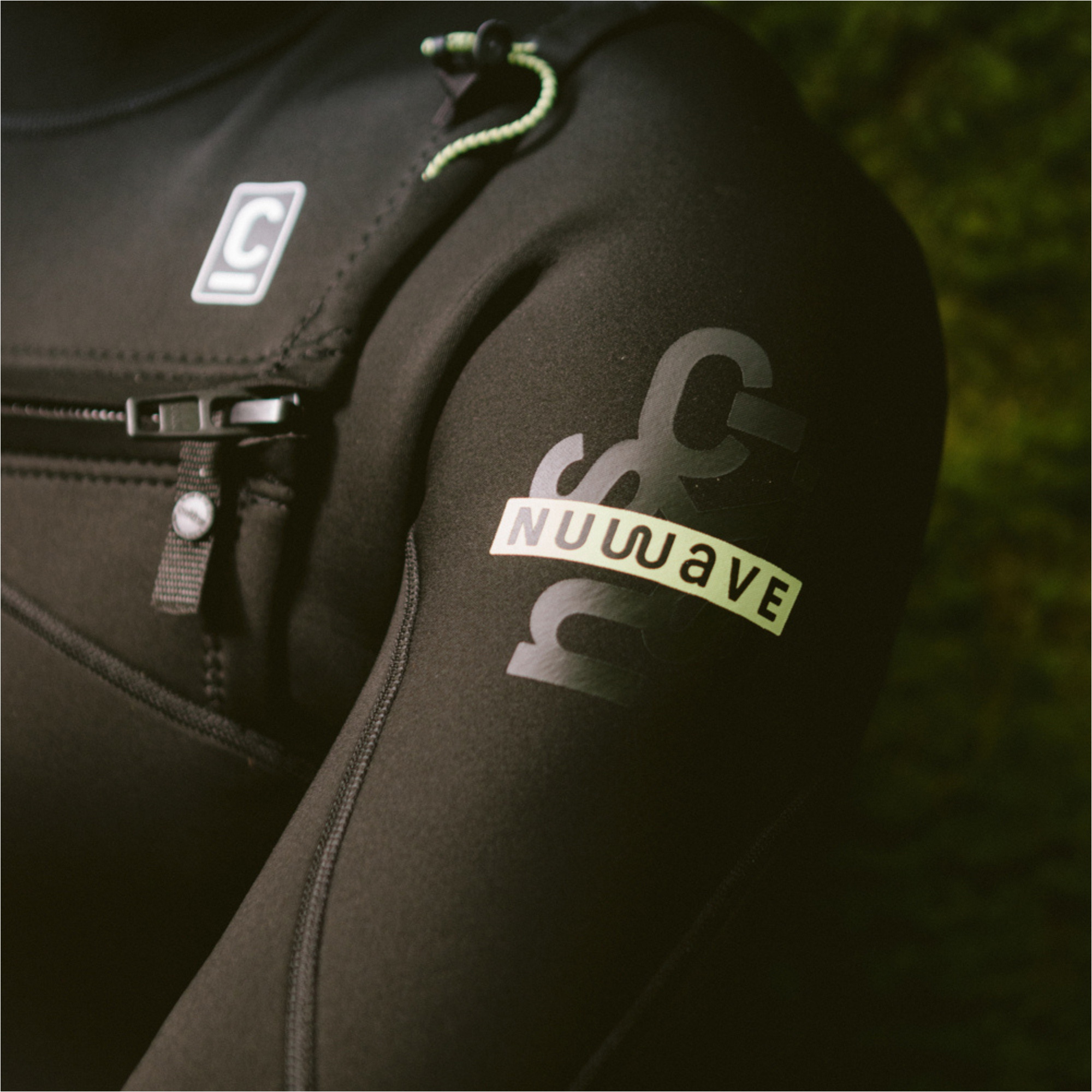 2026 C-Skins Da Uomo NuWave Session Lite 3/2mm Chest Zip Muta C-NSEL32STM - Black